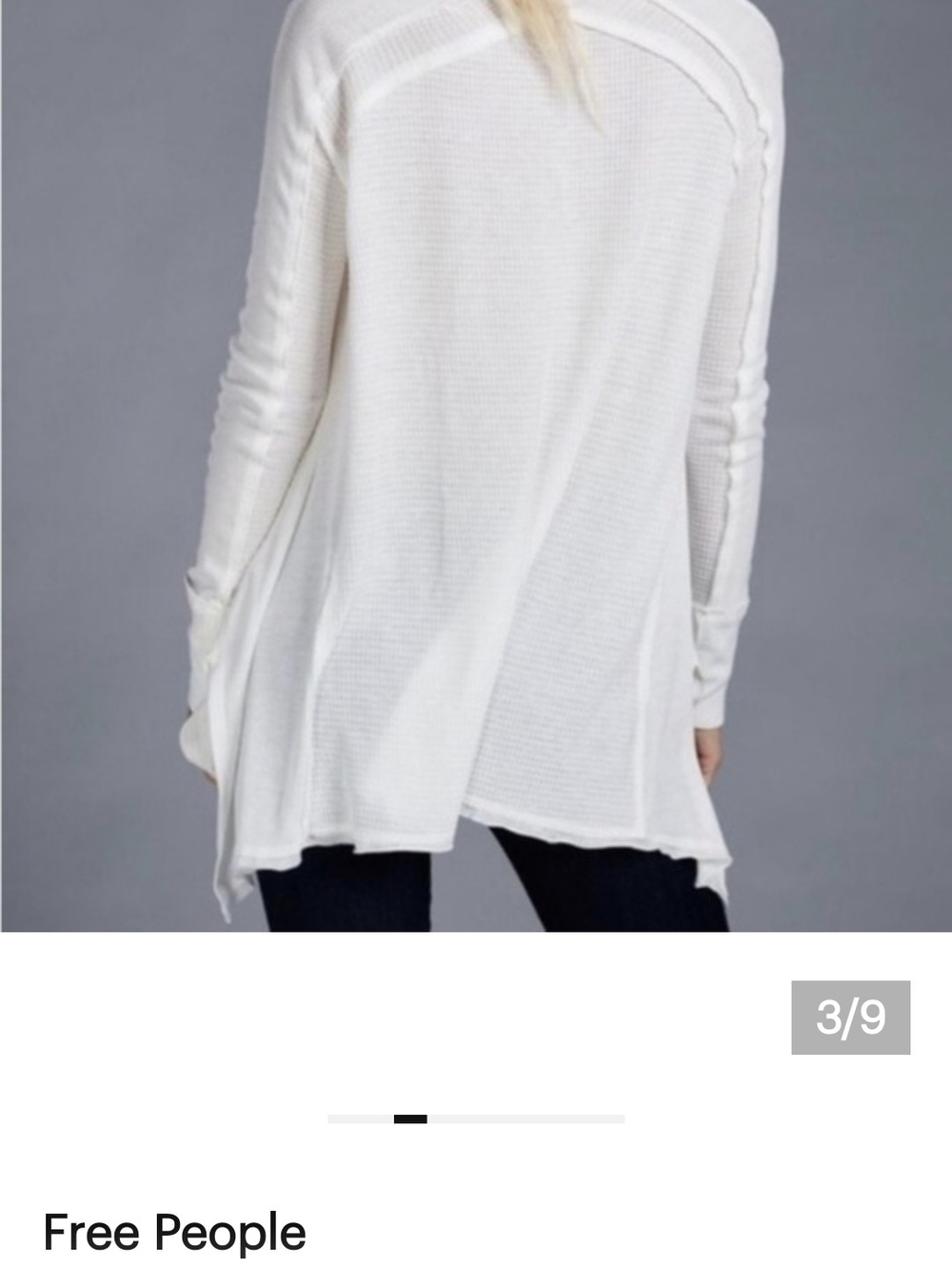 Free People Women's Ivory Open-Front Lightweight Knit Top